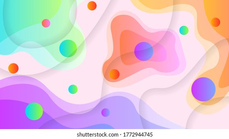 Abstract Gradient With Fluid Color And White Line Background Vector