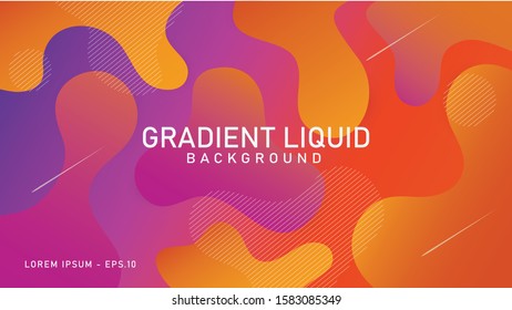 Abstract gradient fluid colorful background with dynamic shape. Modern background template