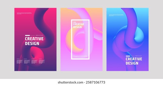 Abstract Gradient Fluid Creative Design Templates Vector