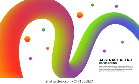 Abstract Gradient Fluid Curve Line Background