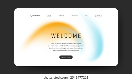 Diseño fluido de gradiente abstracto de la página de destino. Fondo de la página del navegador de Web
