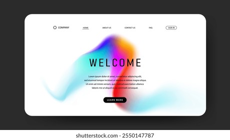 conception abstraite du fluide de gradient de la page de renvoi. arrière-plan page web browser