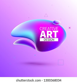 Abstract gradient fluid. Modern graphic element with place for text. 