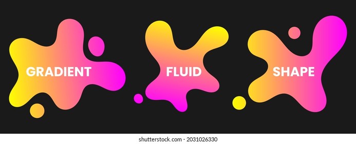 Abstract Gradient Fluid Shape, Colorful Liquid Element