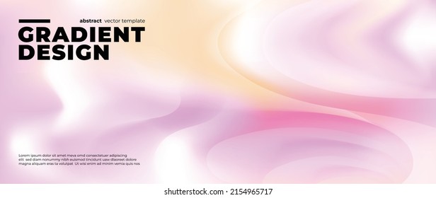 Abstract gradient fluid vector background. Pastel wallpaper template with dynamic color and waves, blurred, blend, liquid. Futuristic modern backdrop design for business, presentation, ads, banner.