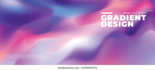 Abstract gradient fluid vector background. Purple wallpaper template with dynamic color and waves, blurred, blend, liquid. Futuristic modern backdrop design for business, presentation, ads, banner.