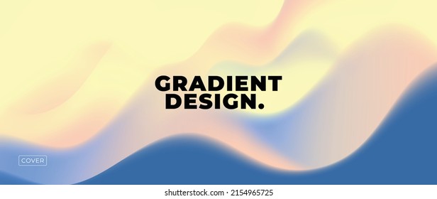 Abstract gradient fluid vector background. Blue wallpaper template with dynamic color and waves, blurred, blend. Futuristic modern backdrop design for business, presentation, ads, banner.