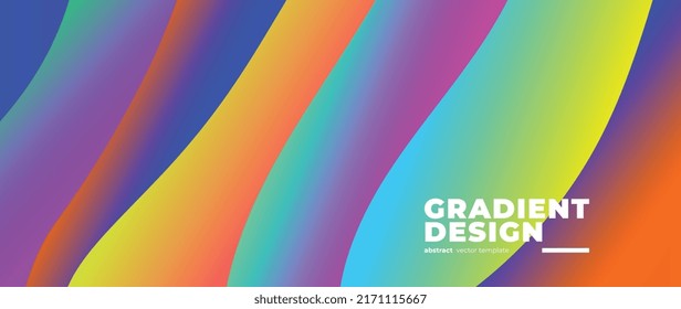 Abstract gradient fluid vector background. Colorful wallpaper template with dynamic color and waves, blurred, blend. Futuristic modern backdrop design for business, presentation, ads, banner.