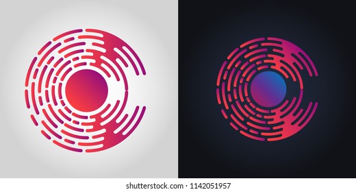 Abstract Gradient Fractal Logo Concept