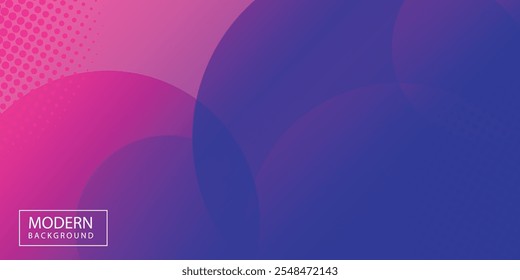 Abstract gradient geometric background. Modern minimal geometric shapes. in blue and purple. blue dot halftone