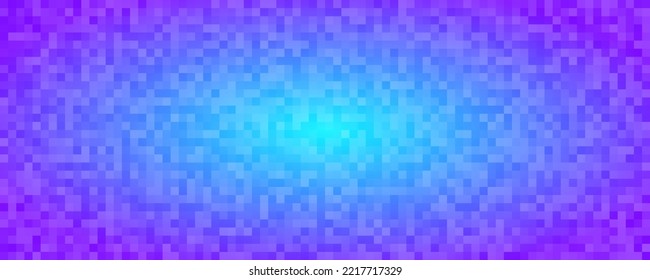Abstract gradient geometric background of squares. Blue pixel backgrounds with empty space. Vector illustration