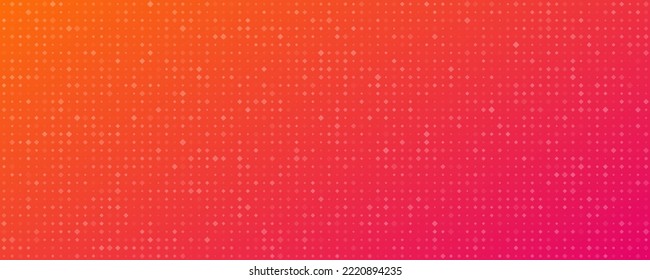 Abstract gradient geometric background of squares. Orange pixel backgrounds with empty space. Vector illustration