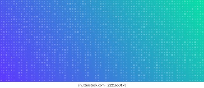 Abstract gradient geometric background of squares. Blue pixel backgrounds with empty space. Vector illustration