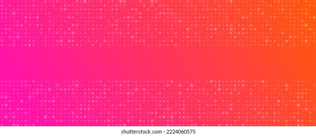 Abstract gradient geometric background of squares. Orange pixel backgrounds with empty space. Vector illustration