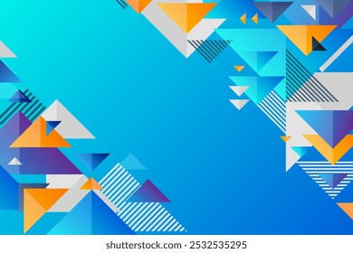 Abstract gradient geometric background with triangle shape pattern