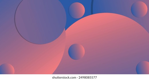 Abstract gradient geometric background. Vibrant circle shapes. Modern design. Minimalist style, vector.