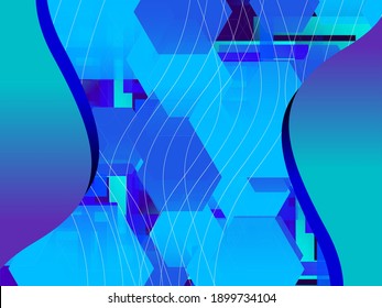 Abstract gradient geometric blue modern background pattern 