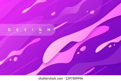 Abstract gradient geometric design, colorful wavy minimal background. Vector illustration.