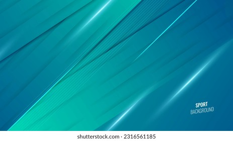 Abstract gradient geometric green blue background design. Realistic background in futuristic style