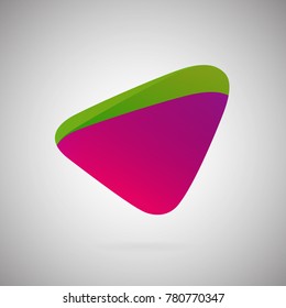 Abstract gradient geometric icon colorful vector illustration. Blanc color emblem for logo, text, lettering, tagline. Green, pink template button design. Web, print, user interface, application uses. 