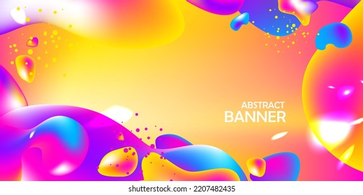 Abstract gradient geometric modern splash with place for text. Liquid design elements. Color template for a flyer, card, web banner, leaflet or brochure