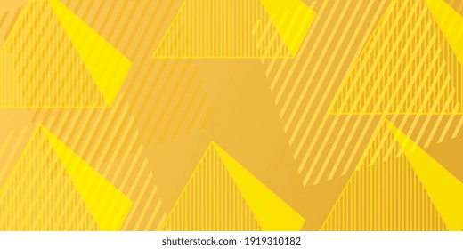 Abstract gradient geometric shape background with triangle element in yellow color