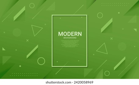 Abstract gradient geometric shape green lines background wallpaper