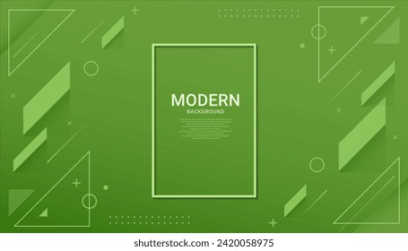 Abstract gradient geometric shape green lines background wallpaper