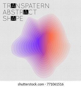 Abstract gradient geometric shape isolated on transparent grid. Futuristic design element. Gradient transparent blend fluid shape.