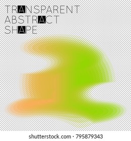 Abstract gradient geometric shape isolated on transparent grid. Futuristic design element. Gradient transparent blend fluid shape.