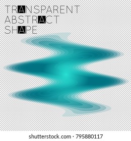 Abstract gradient geometric shape isolated on transparent grid. Futuristic design element. Gradient transparent blend fluid shape.