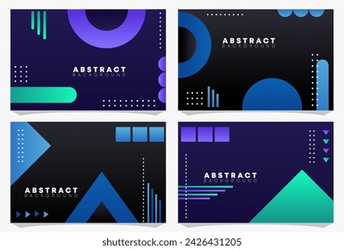 Colección de fondo de formas geométricas degradadas abstractas