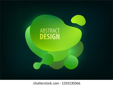 Abstract Gradient geometric shapes with flowing liquid form. Dynamic Fluid trendy green neon design elements  for your template banner poster or website presentation