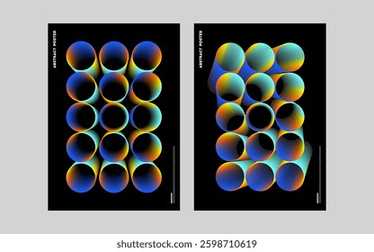 Abstract Gradient Geometry Shape Posters, Design template layout for cover , business annual report, magazine, social media, flyer, party, festival

