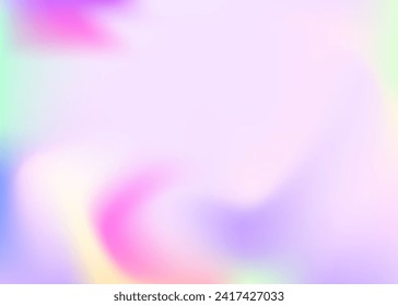 Abstract Gradient. Girlie Card. Fashion Mesh. Iridescent Background. Pop Minimalist Illustration. Holographic Texture. Metal Glitter. Pink Retro Background. Blue Abstract Gradient