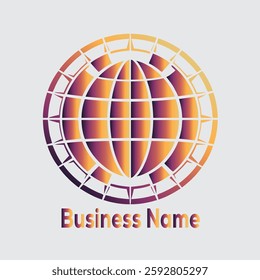 Abstract gradient globe logo design with compass rose. Ideal for global business, travel, or technology.