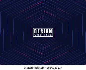 Gradiente abstrato com linhas geométricas brilhantes no plano de fundo azul-escuro. Padrão moderno de linhas azuis brilhantes. Conceito de tecnologia futurista, adequado para capas, cartazes, banners, brochuras, sites, etc.