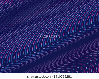 Gradiente Abstractas de líneas geométricas brillantes sobre fondo azul oscuro. Moderno patrón de líneas azules brillantes. Concepto de tecnología futurista, adecuado para cubiertas, carteles, Anuncios, folletos, Sitios web, etc.