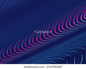 Gradiente Abstractas de líneas geométricas brillantes sobre fondo azul oscuro. Moderno patrón de líneas azules brillantes. Concepto de tecnología futurista, adecuado para cubiertas, carteles, Anuncios, folletos, Sitios web, etc.