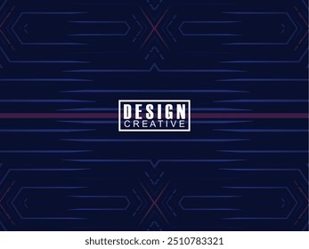 Abstract gradient glowing geometric lines on dark blue background. Modern shiny blue lines pattern. Futuristic technology concept, suitable for covers, posters, banners, brochures, websites, etc.