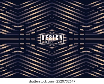Abstract gradient glowing geometric lines on dark background. Modern shiny gradient lines pattern. Futuristic technology concept, suitable for covers, posters, banners, brochures, websites, etc.