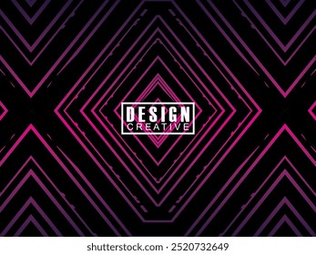 Abstract gradient glowing geometric lines on dark background. Modern shiny gradient lines pattern. Futuristic technology concept, suitable for covers, posters, banners, brochures, websites, etc.