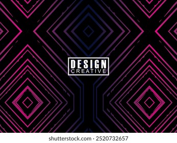 Abstract gradient glowing geometric lines on dark background. Modern shiny gradient lines pattern. Futuristic technology concept, suitable for covers, posters, banners, brochures, websites, etc.