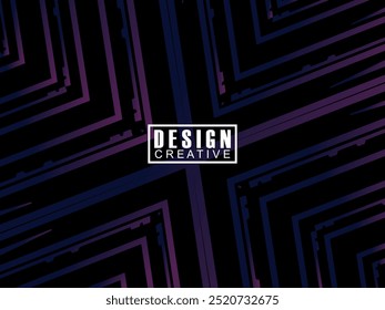 Abstract gradient glowing geometric lines on dark background. Modern shiny gradient lines pattern. Futuristic technology concept, suitable for covers, posters, banners, brochures, websites, etc.