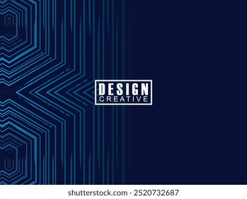 Abstract gradient glowing geometric lines on dark background. Modern shiny gradient lines pattern. Futuristic technology concept, suitable for covers, posters, banners, brochures, websites, etc.