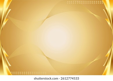 Abstract gradient golden background composed of luxurious golden lines and golden wave stripes.
