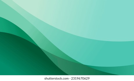 Abstract gradient green background with wave