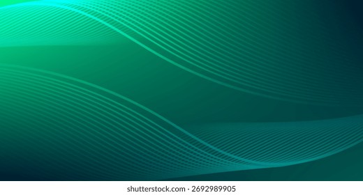 abstract gradient green and blue background with wavy line.