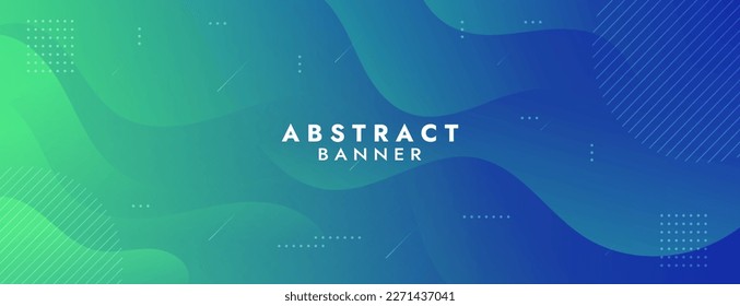 Abstract  Gradient  green and blue Liquid Banner Template. Modern  background design. gradient color. Dynamic Waves. Fluid shapes composition.  Fit for banners, wallpapers,