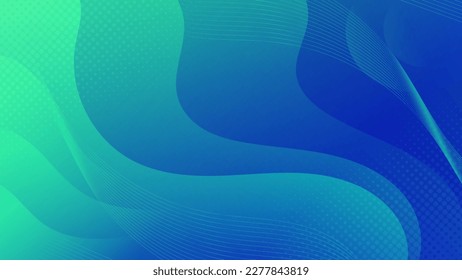 Abstract Gradient  Green Blue  liquid background. Modern  background design. Dynamic Waves. Fluid shapes composition.  Fit for website, banners, brochure, posters